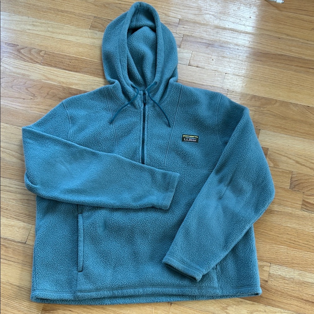 L.L. Bean Men's Teal Zip-Up Fleece Sweater